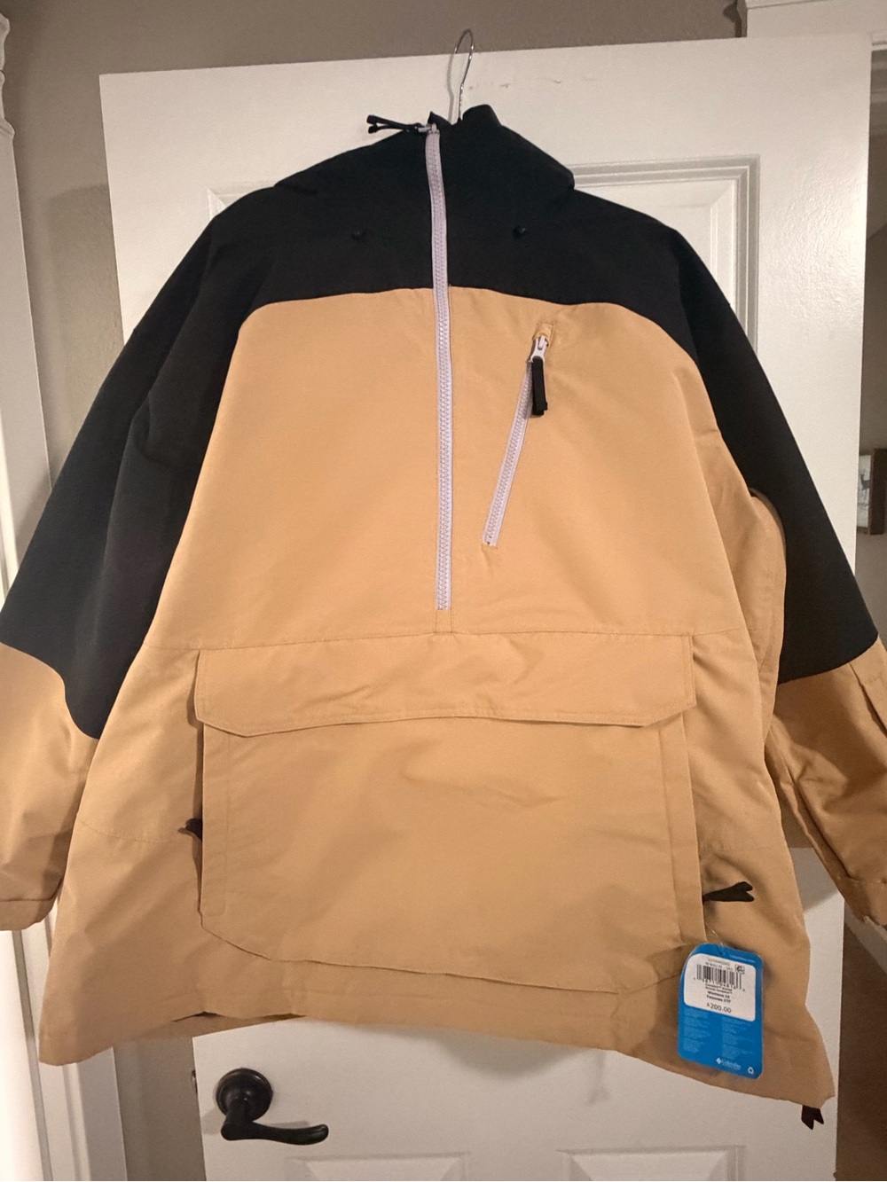 Columbia Two-Tone Ski Anorak Jacket - Black & Tan